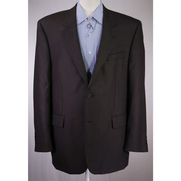 Jack Victor Black Gold Green Woven Knit Wool 2-Btn Sportcoat Blazer 44R - Picture 2 of 9